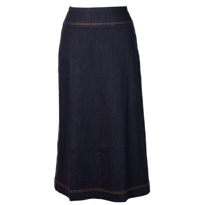 A-line Dark Denim Skirt - Image 12