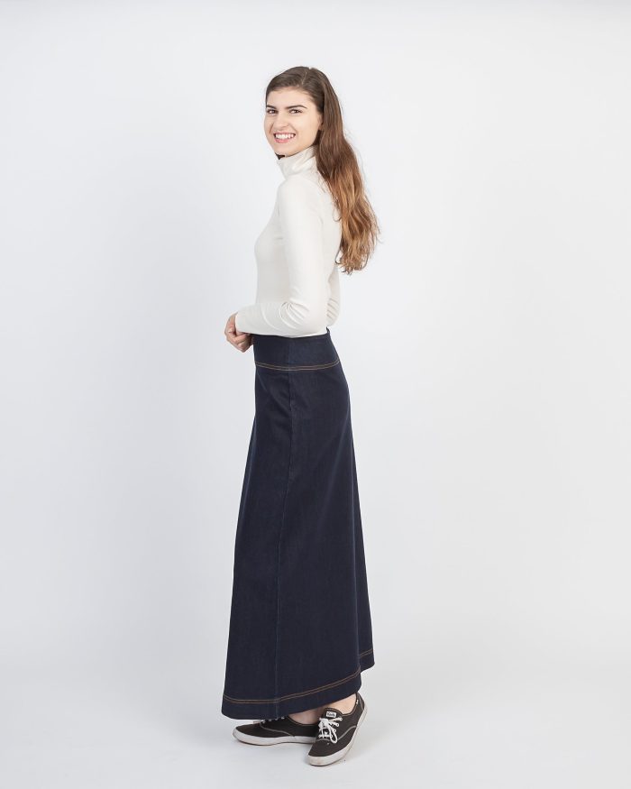 A-line Dark Denim Skirt - Image 8