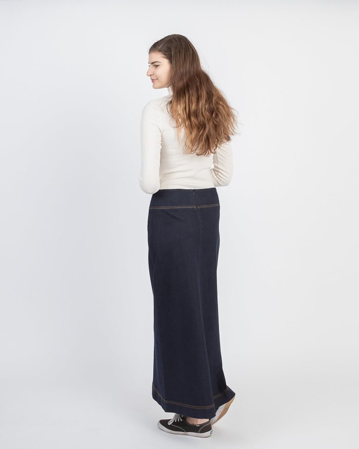 A-line Dark Denim Skirt - Image 9