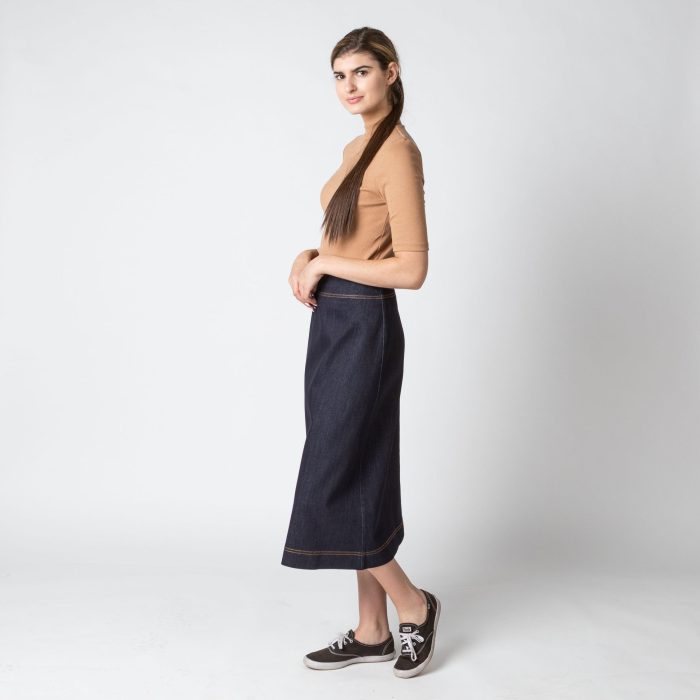 A-line Dark Denim Skirt - Image 11