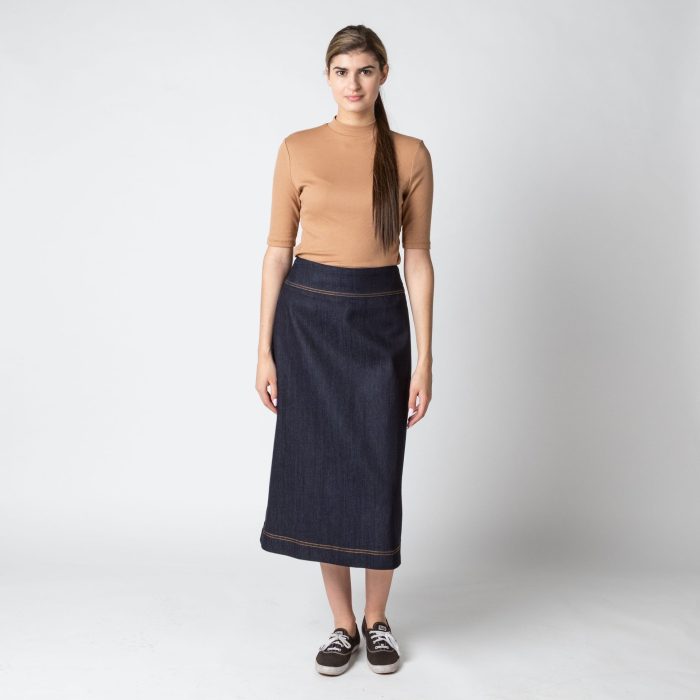 A-line Dark Denim Skirt - Image 2
