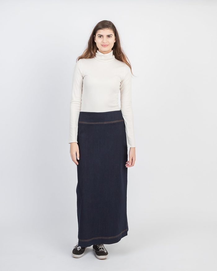 A-line Dark Denim Skirt - Image 3
