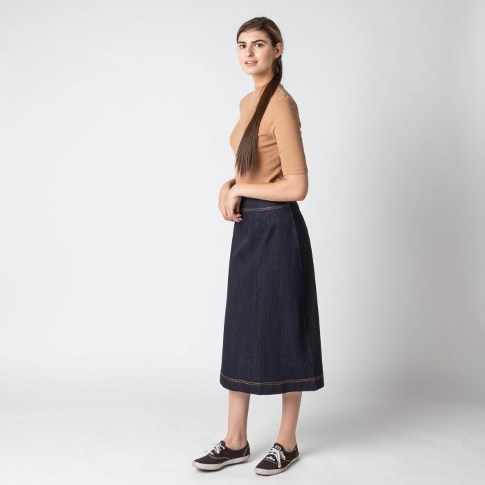 A-line Dark Denim Skirt - Image 4