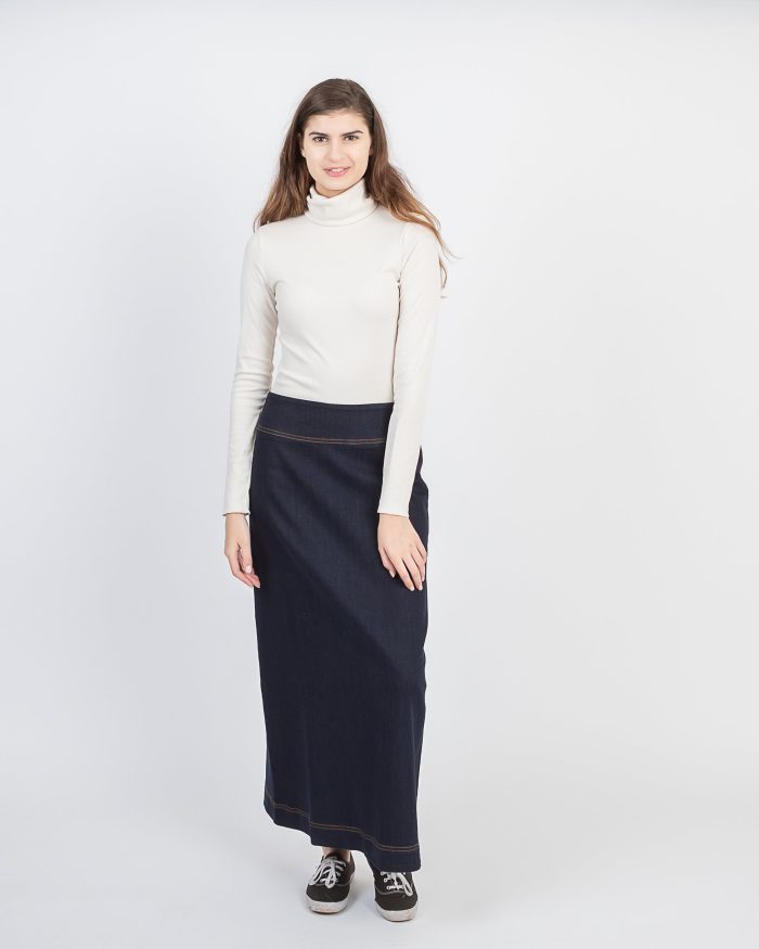 A-line Dark Denim Skirt - Image 5
