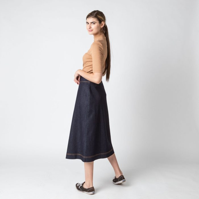 A-line Dark Denim Skirt - Image 7