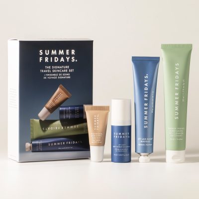 Summer Fridays Limited Edition The Signature Travel Skincare Set - Lip Balm - Hydration Serum - Mask - Cleanser - Set of 4