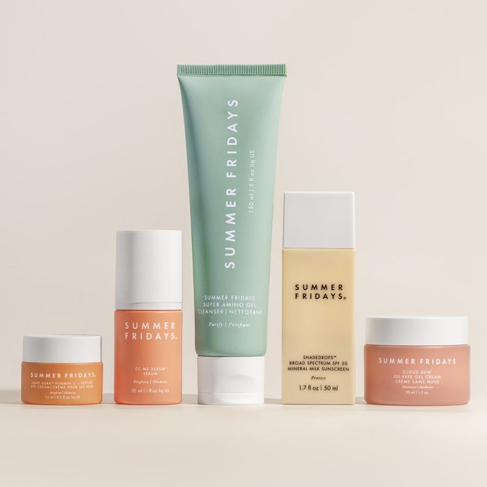 Summer Fridays The Morning Routine Cleanser + Eye Cream+Serum+ Moisturizer+Sun Protection
